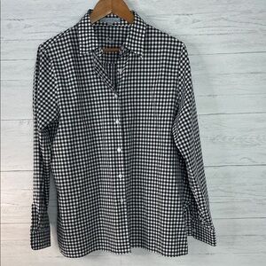 Foxcroft Black and White Checkered Women's Shirt